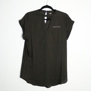 Younique black shirt size large NWT
